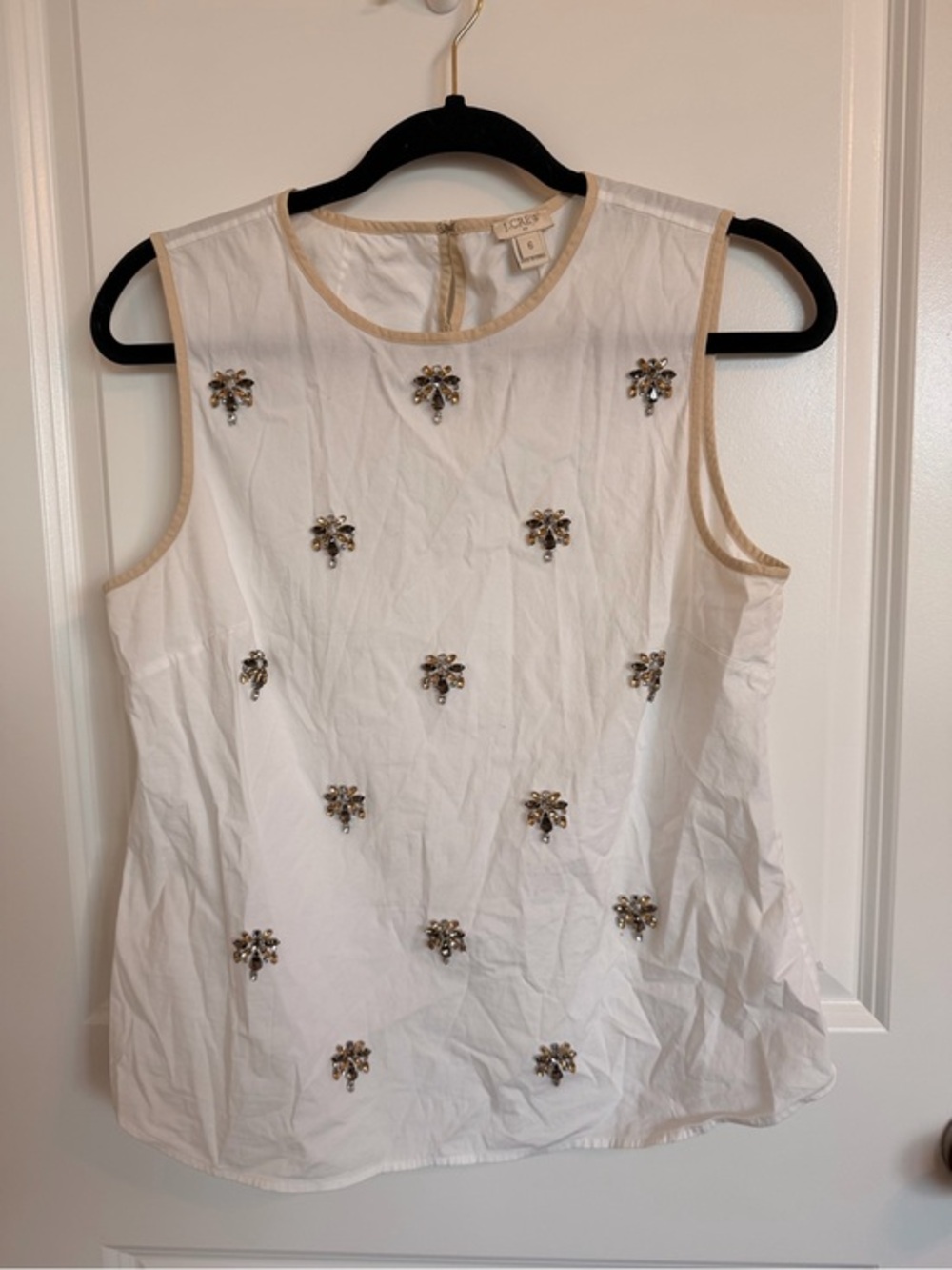 J Crew Jeweled Tank Top Blouse Size 6